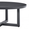 Armen Living Argiope Outdoor Patio Round Coffee Table in Gray Aluminum- Half View