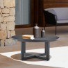 Armen Living Argiope Outdoor Patio Round Coffee Table in Gray Aluminum