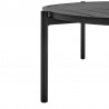 Armen Living Tiffany Outdoor Patio Ruond Coffee Table in Black Aluminum Half View