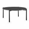 Armen Living Tiffany Outdoor Patio Ruond Coffee Table in Black Aluminum Front VIew