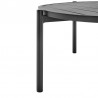 Armen Living Shari and Tiffany 3 Piece Patio Outdoor Swivel Seating Set in Black Aluminum with Grey Cushions Table Half