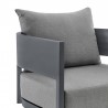 Armen Living Argiope 3 Piece Patio Outdoor Swivel Seating Set in Dark Grey Aluminum with Grey Cushions- Chair Corner