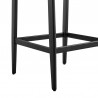 Armen Living Grand Outdoor Patio Counter or Bar Height Bar Stool in Aluminum with Grey Cushions- Leg View