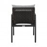 Armen Living Grand Outdoor Patio Dining Chairs With Arms In Aluminum With Grey Cushions - Set of 2 9