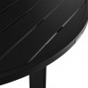 Armen Living Grand Outdoor Patio Round Dining Table in Aluminum- Corner Top