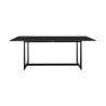 Armen Living Grand Outdoor Patio Dining Table in Aluminum Front View