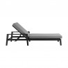 Armen Living Grand Outdoor Patio Adjustable Chaise Lounge Chair in Aluminum with Grey Cushions  06