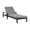 Armen Living Grand Outdoor Patio Adjustable Chaise Lounge Chair in Aluminum with Grey Cushions  01