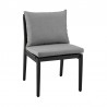Armen Living Grand Outdoor Patio Dining Chairs In Aluminum With Grey Cushions 01