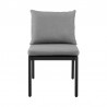 Armen Living Grand Outdoor Patio Dining Chairs In Aluminum With Grey Cushions 05