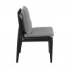 Armen Living Grand Outdoor Patio Dining Chairs In Aluminum With Grey Cushions 07