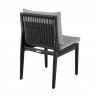Armen Living Grand Outdoor Patio Dining Chairs In Aluminum With Grey Cushions 04