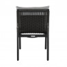 Armen Living Grand Outdoor Patio Dining Chairs In Aluminum With Grey Cushions 06