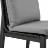 Armen Living Grand Outdoor Patio Dining Chairs In Aluminum With Grey Cushions 011