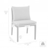 Armen Living Grand Outdoor Patio Dining Chairs In Aluminum With Grey Cushions 8