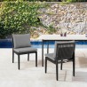 Armen Living Grand Outdoor Patio Dining Chairs In Aluminum With Grey Cushions 01