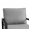 Armen Living Grand Black Aluminum Outdoor Swivel Glider Chair with Dark Gray Cushions- Half View
