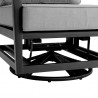 Armen Living Grand Black Aluminum Outdoor Swivel Glider Chair with Dark Gray Cushions- Bottom