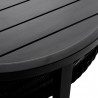 Armen Living Grand Black Aluminum Outdoor Round Conversation Table with Wicker Shelf Half View