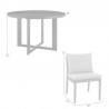 Armen Living Grand Outdoor Patio 5-Piece Round Dining Table Set In Aluminum With Grey Cushions 11