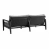 Armen Living Grand 4 Piece Black Aluminum Outdoor Seating Set with Dark Gray Cushions Sofa Back - Armen Living Grand 4 Piece Black Aluminum Outdoor Seating Set with Dark Gray Cushions Sofa Back