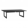 Armen Living Grand 4 Piece Black Aluminum Outdoor Seating Set with Dark Gray Cushions Table Side View
