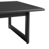 Armen Living Grand 4 Piece Black Aluminum Outdoor Seating Set with Dark Gray Cushions Table Corner
