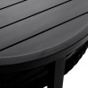 Armen Living Grand 5 Piece Black Aluminum Outdoor Seating Set with Dark Gray Cushions Table Corner