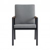 Royal Black Aluminum and Teak Outdoor Dining Chair with Dark Gray Fabric - Set of 2 5