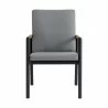Royal Black Aluminum and Teak Outdoor Dining Chair with Dark Gray Fabric - Set of 2 5 - Royal Black Aluminum and Teak Outdoor Dining Chair with Dark Gray Fabric - Set of 2 5