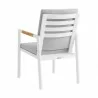 Royal White Aluminum and Teak Outdoor Dining Chair with Light Gray Fabric - Set of 2 10 - Royal White Aluminum and Teak Outdoor Dining Chair with Light Gray Fabric - Set of 2 10