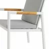 Royal White Aluminum and Teak Outdoor Dining Chair with Light Gray Fabric - Set of 2 7 - Royal White Aluminum and Teak Outdoor Dining Chair with Light Gray Fabric - Set of 2 7