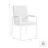 Royal White Aluminum and Teak Outdoor Dining Chair with Light Gray Fabric - Set of 22