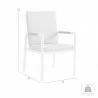 Royal White Aluminum and Teak Outdoor Dining Chair with Light Gray Fabric - Set of 22 - Royal White Aluminum and Teak Outdoor Dining Chair with Light Gray Fabric - Set of 22
