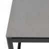 Armen Living Royal Black Aluminum and Teak Outdoor Dining Table with Stone Top -Top View