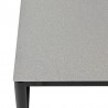 Armen Living Royal 4 Piece Black Aluminum and Teak Outdoor Seating Set with Dark Gray Cushions- Table Top