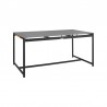 Royal 5 Piece Black Aluminum and Teak Outdoor Dining Set with Dark Gray Fabric 6