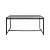 Royal 5 Piece Black Aluminum and Teak Outdoor Dining Set with Dark Gray Fabric 5