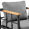 Armen Living Beowulf Outdoor Patio Dining Chair In Aluminum And Teak With Grey Cushions – Set of 2 09