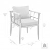 Armen Living Beowulf Outdoor Patio Dining Chair In Aluminum And Teak With Grey Cushions – Set of 2 011