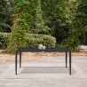 Armen Living Beowulf Outdoor Patio Dining Table in Aluminum