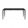 Armen Living Beowulf Outdoor Patio 5-Piece Dining Table Set in Aluminum and Teak with Grey Cushions 1