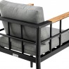 Armen Living Beowulf Outdoor Patio 5-Piece Dining Table Set in Aluminum and Teak with Grey Cushions 6