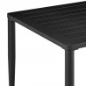 Armen Living Beowulf Outdoor Patio 5-Piece Dining Table Set in Aluminum and Teak with Grey Cushions 5