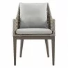 Armen Living Silvana Outdoor Wicker and Aluminum Gray Dining Chair With Beige Cushions - Set of 2 4 - Armen Living Silvana Outdoor Wicker and Aluminum Gray Dining Chair With Beige Cushions - Set of 2 4