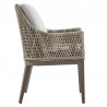 Armen Living Silvana Outdoor Wicker and Aluminum Gray Dining Chair With Beige Cushions - Set of 2 6