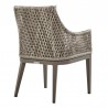 Armen Living Silvana Outdoor Wicker and Aluminum Gray Dining Chair With Beige Cushions - Set of 2 5