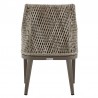 Armen Living Silvana Outdoor Wicker and Aluminum Gray Dining Chair With Beige Cushions - Set of 2 7