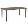 Armen Living Silvana Outdoor Aluminum Gray Rectangle Dining Table- Side View
