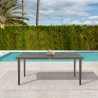 Armen Living Silvana Outdoor Aluminum Gray Rectangle Dining Table